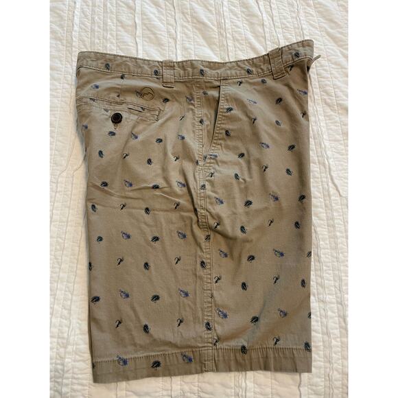 Magellan Men's Khaki flat front fly fishing print Chino style short 33W - Picture 1 of 6